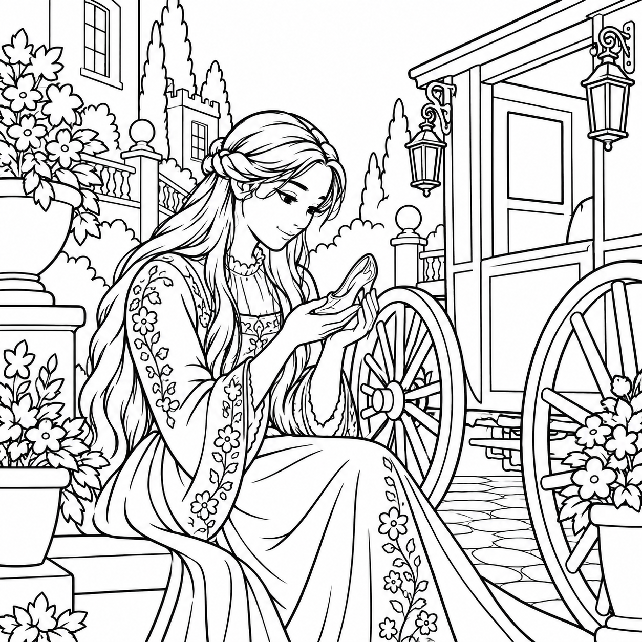 Dibujo para colorear de Cenicienta