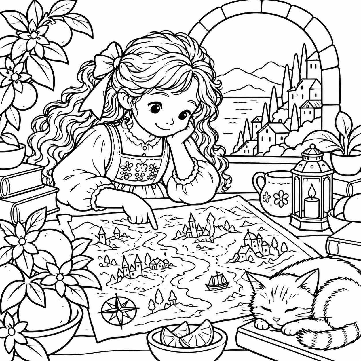 Dibujo para colorear de El mapa de los olores