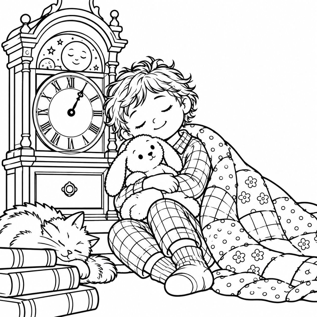 Dibujo para colorear de El reloj que descansaba