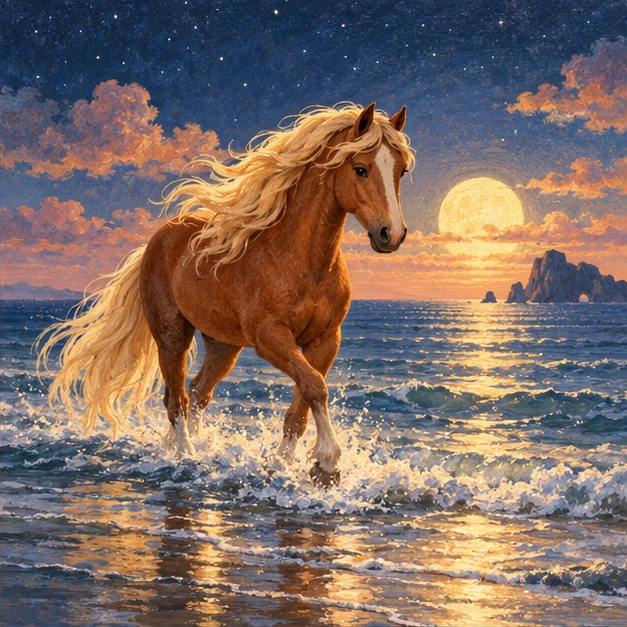 El caballo que caminaba por el mar