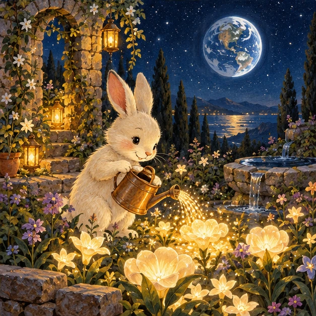 Una escena de El jardín de la luna